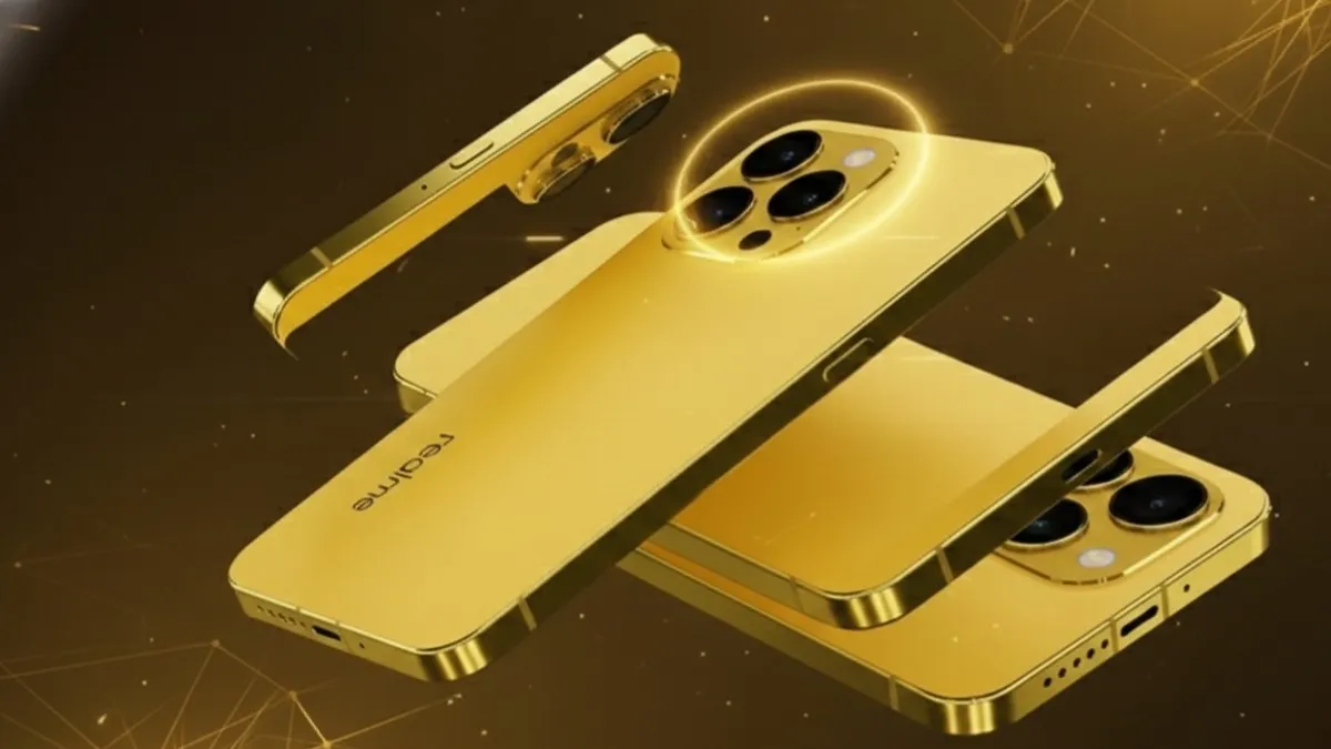 Realme 11 Pro 5G smartphone showcasing 100MP camera and premium golden design