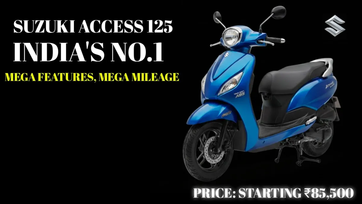Suzuki Access 125 ABS blue color variant with black background